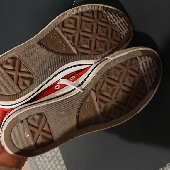 Converse Red Canvas Sneakers with White Accents Womens SZ 8 - Picture 10 of 10